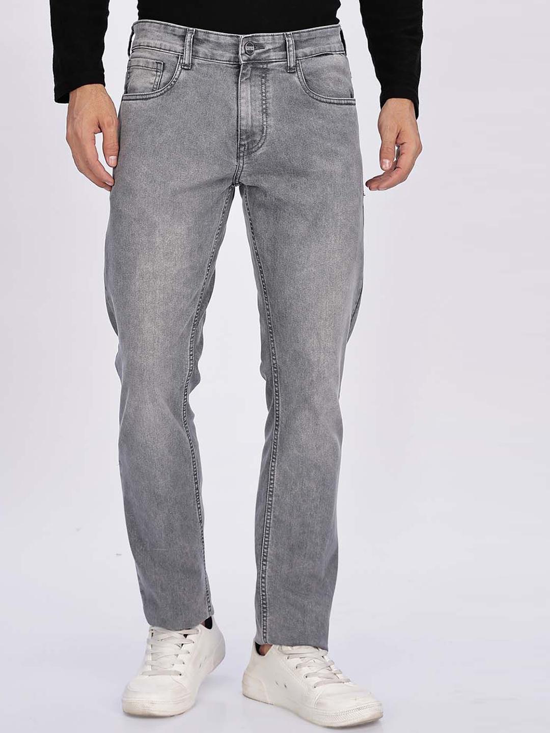 Mast & Harbour Men Straight Fit Mid-Rise Heavy Fade Cotton Jeans