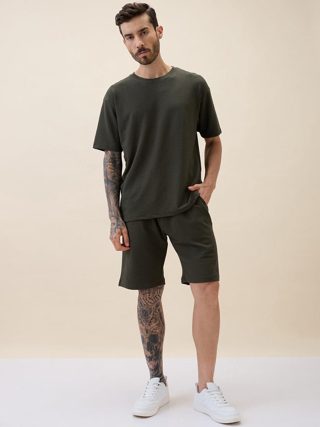 Buy Status Quo Round Neck T Shirt With Shorts Co Ords -  - Apparel for Men