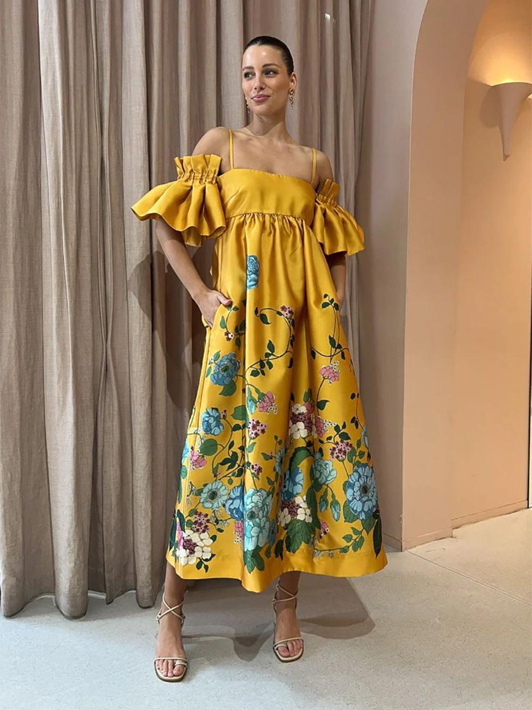 Buy StyleCast X Revolte Floral Print A Line Midi Dress - Dresses for ...