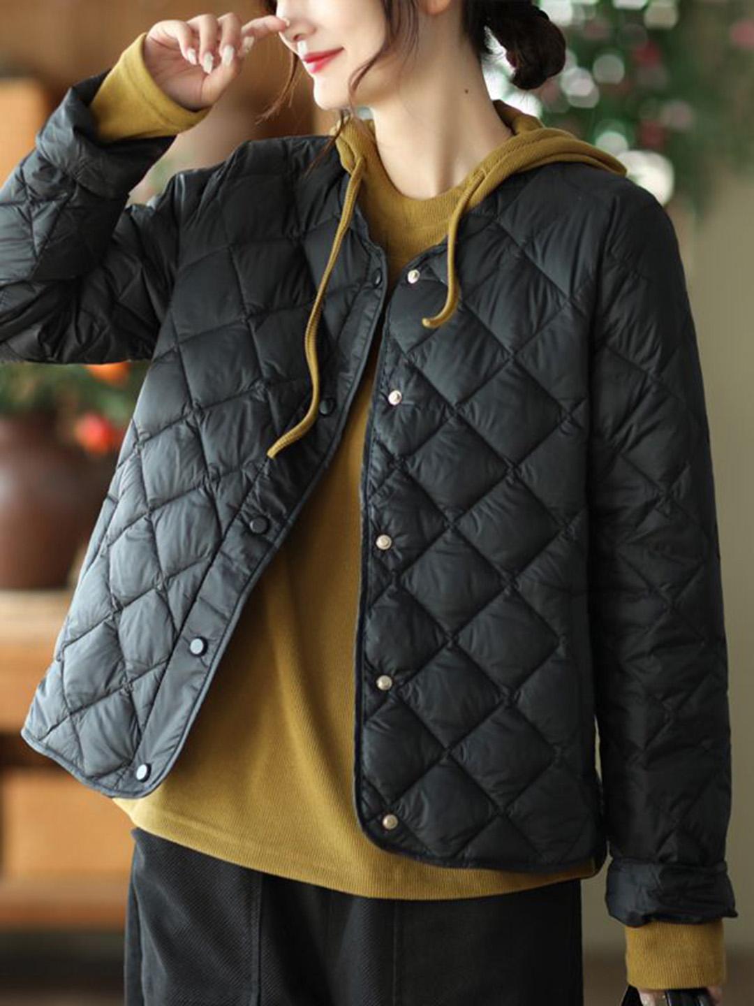 StyleCast x Revolte Women Self Design Mandarin Collar Puffer Jacket