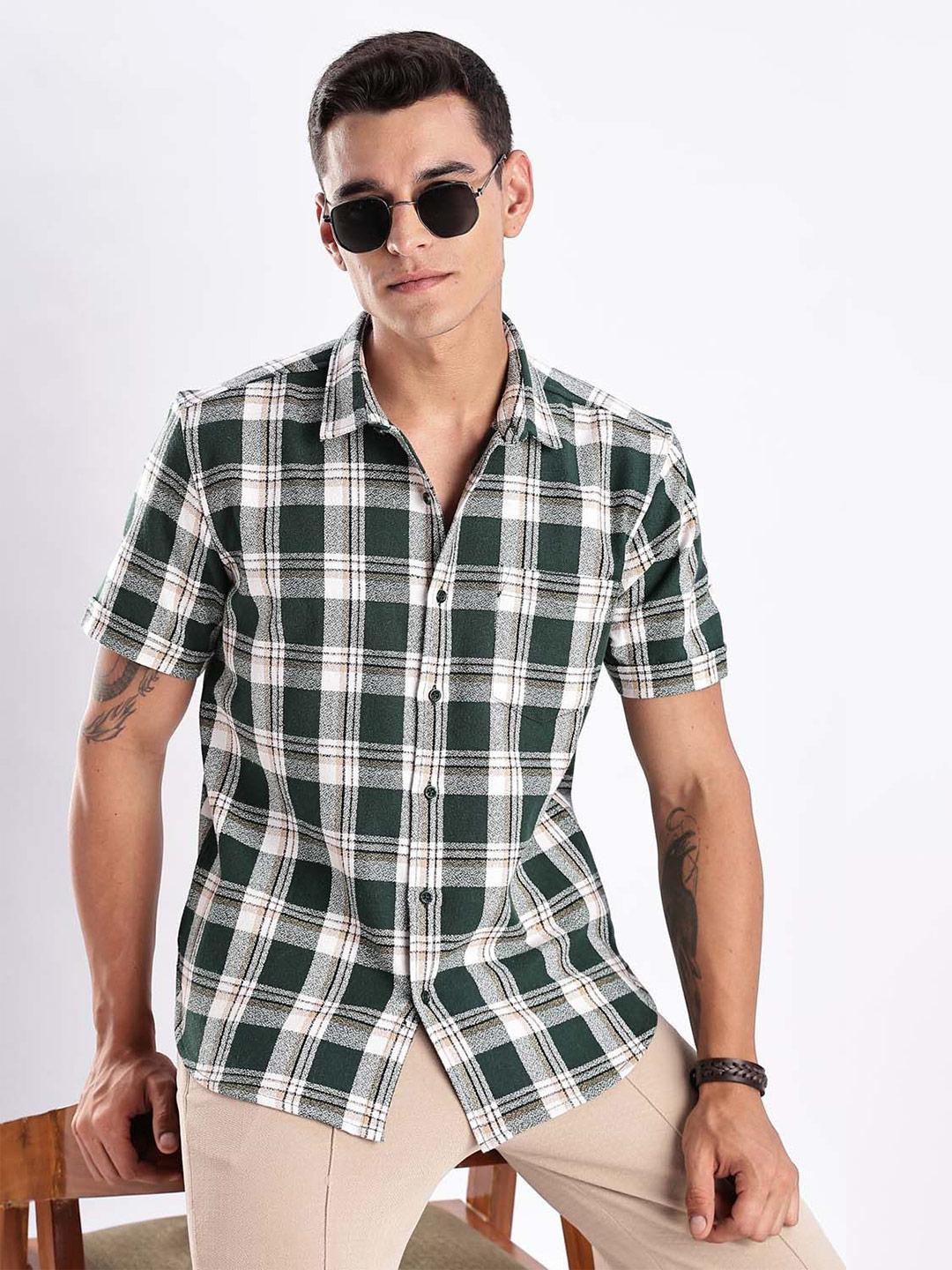 HERE&NOW Men Tartan Checks Checked Casual Shirt
