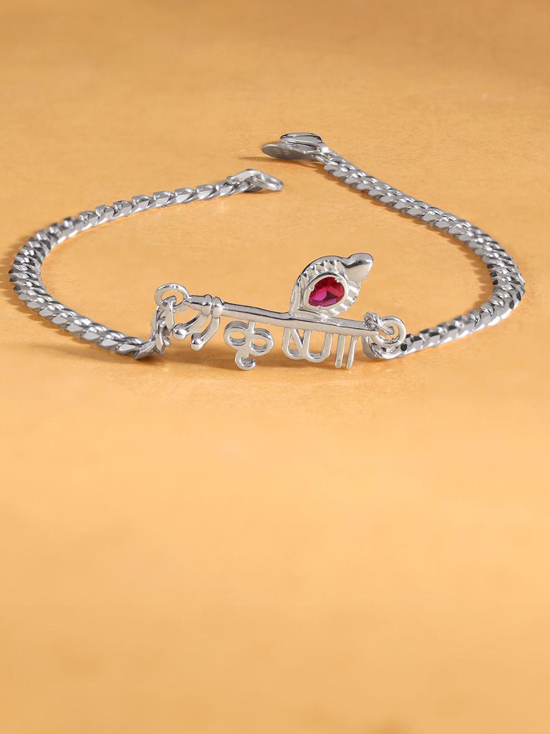 Buy GIVA Men 925 Sterling Silver Rhodium Plated Lord Krishna Wraparound Bracelet - - Accessories for Men
