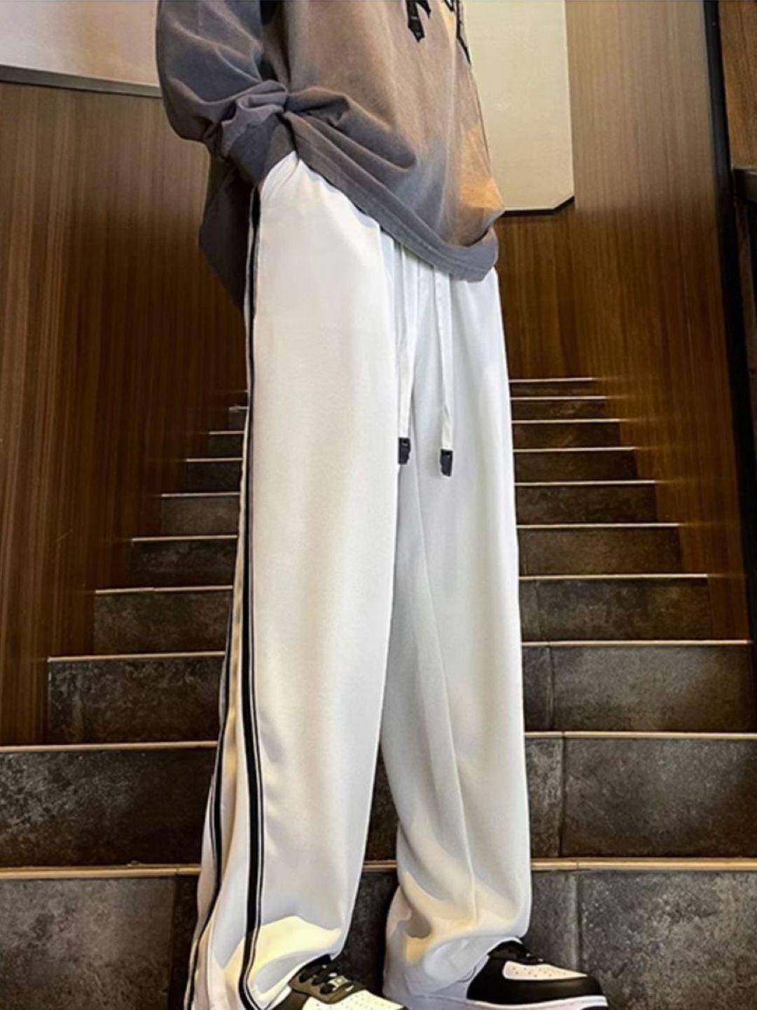 StyleCast Men Striped Wide Leg Trousers - Image 1