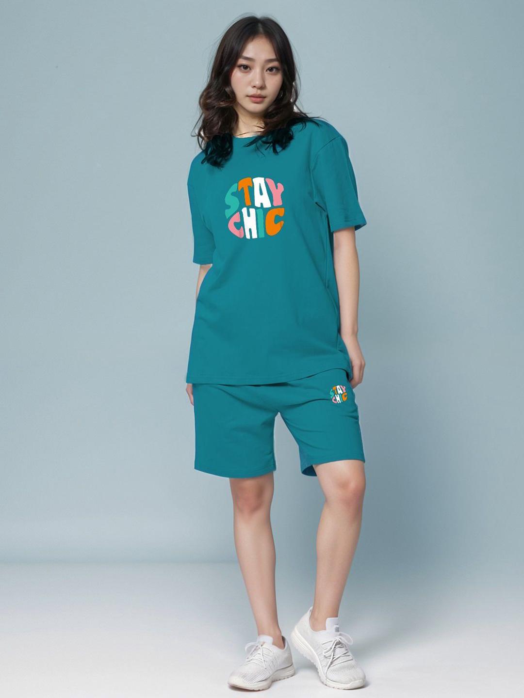 Buy Keenuu Printed  Pure Cotton T Shirt With Shorts Co Ords -  - Apparel for Women