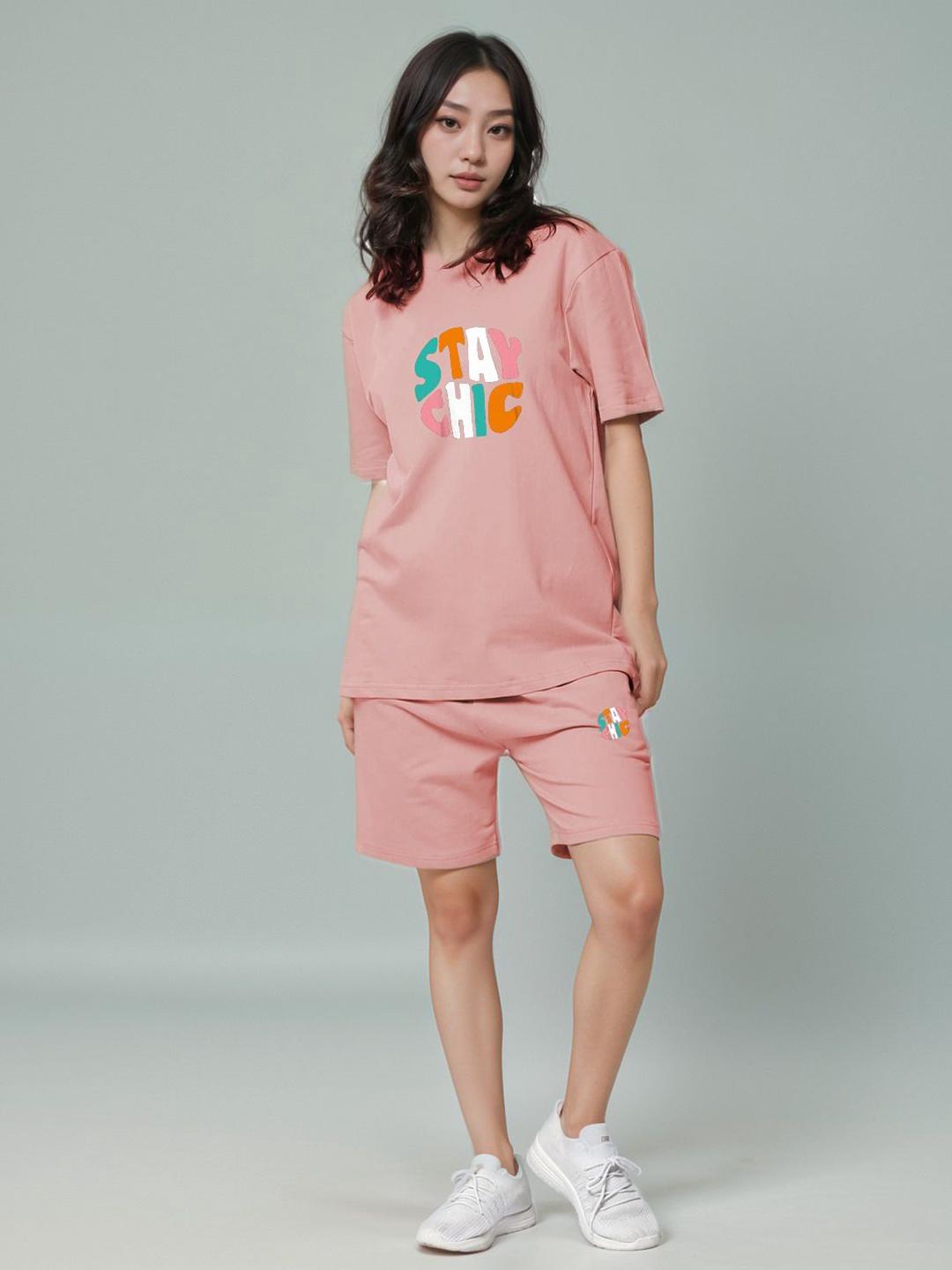 Buy Keenuu Printed Pure Cotton T Shirt With Shorts Co Ords - - Apparel for Women
