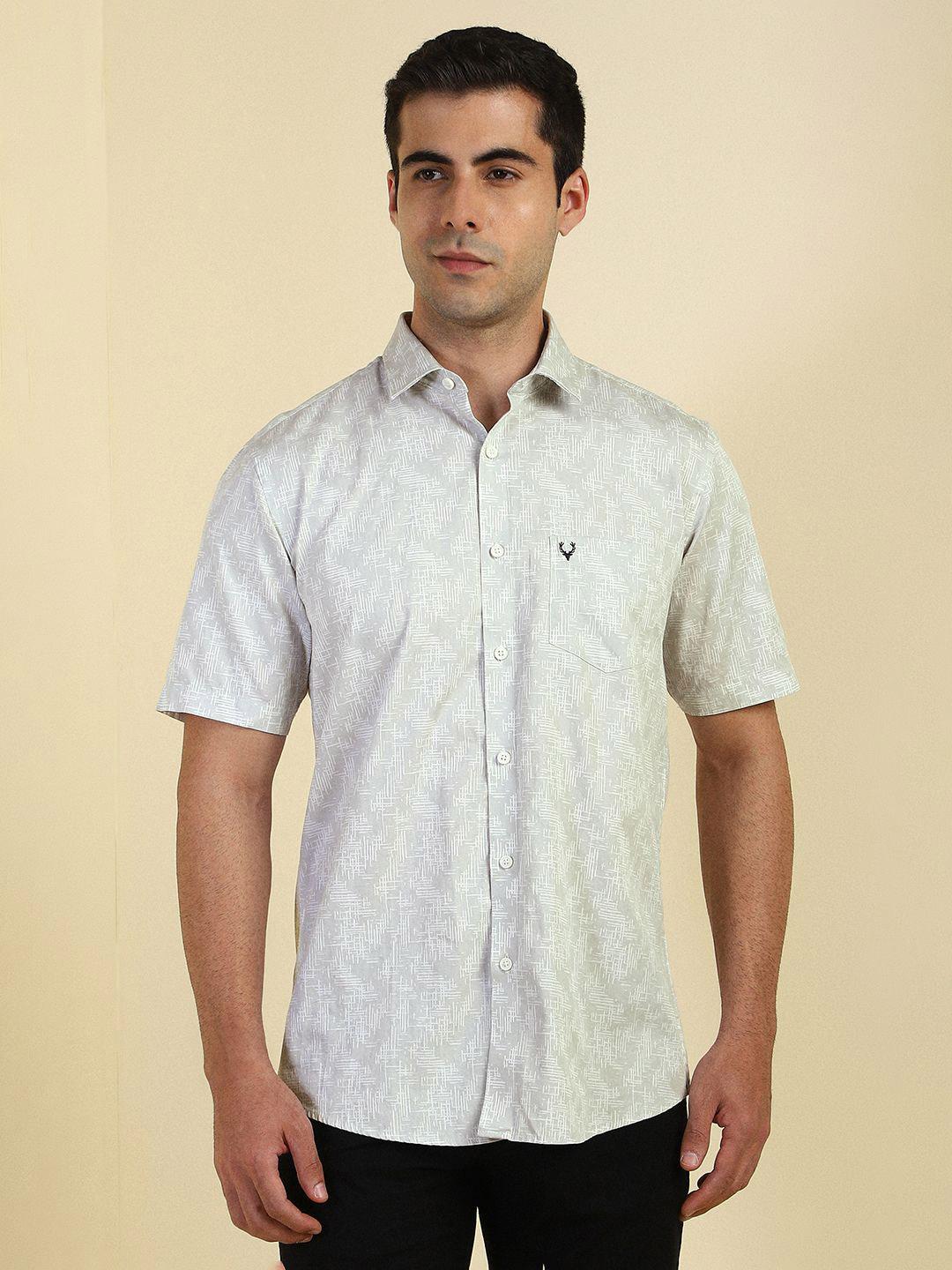 Allen Solly Slim Fit Abstract Printed Short Sleeves Pure Cotton Shirt