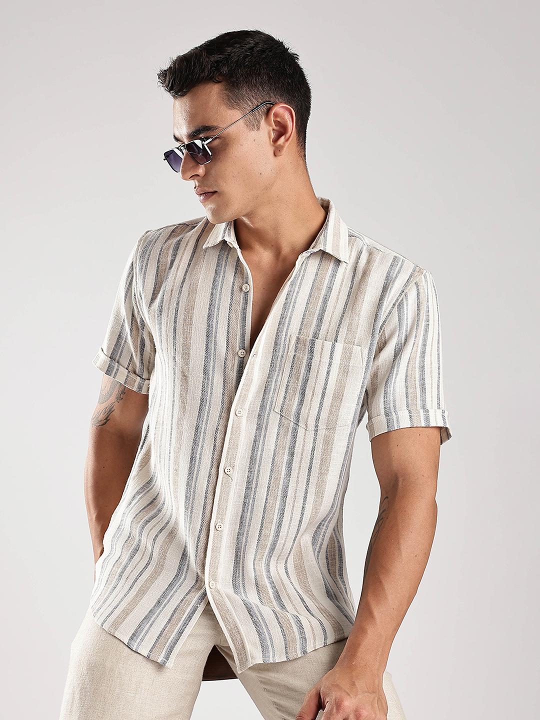 HERE&NOW Men Striped Casual Shirt