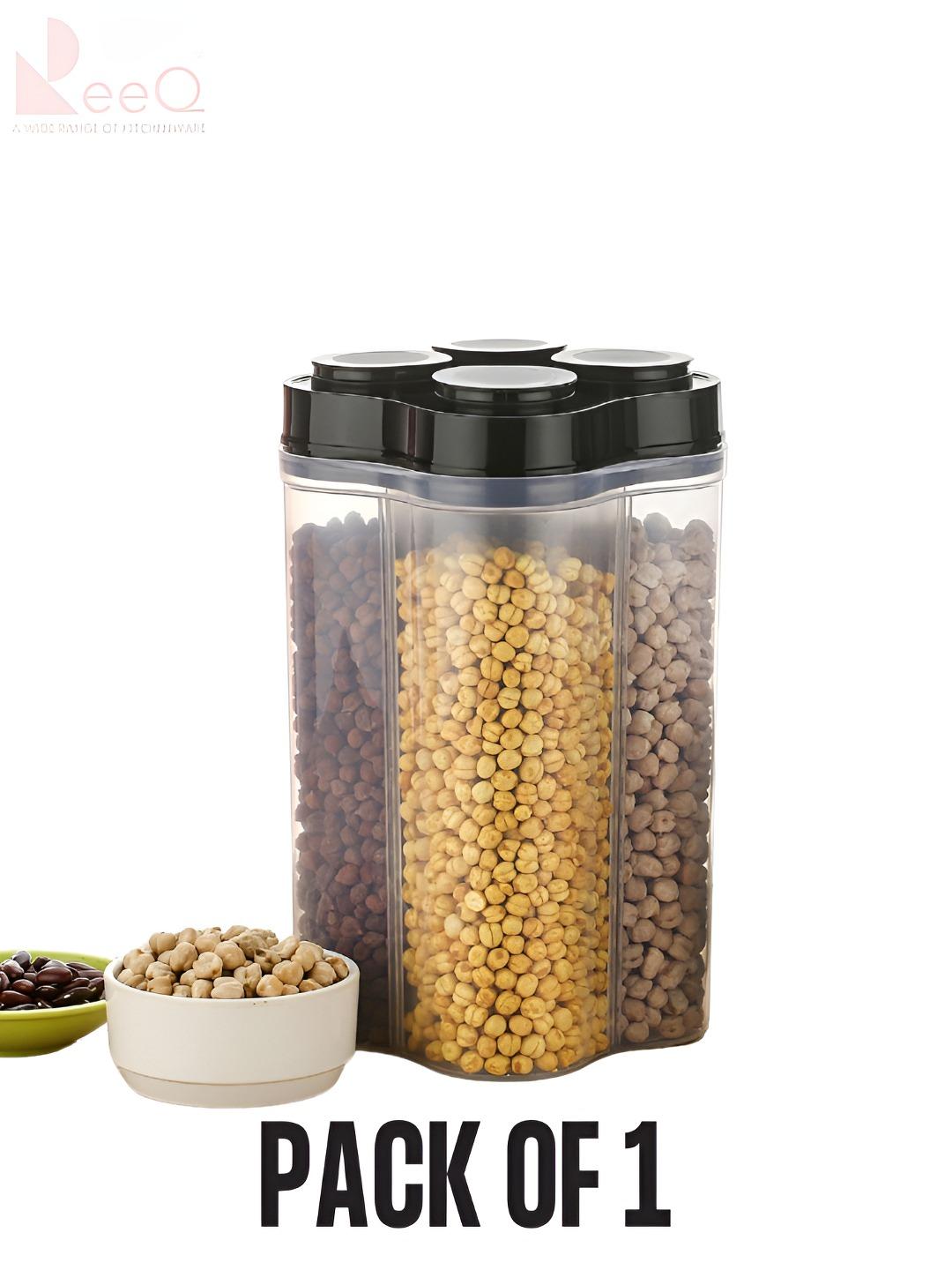 Buy Reeq Black Solid Plastic Air Tight Flip Top Canister 2.5L ...