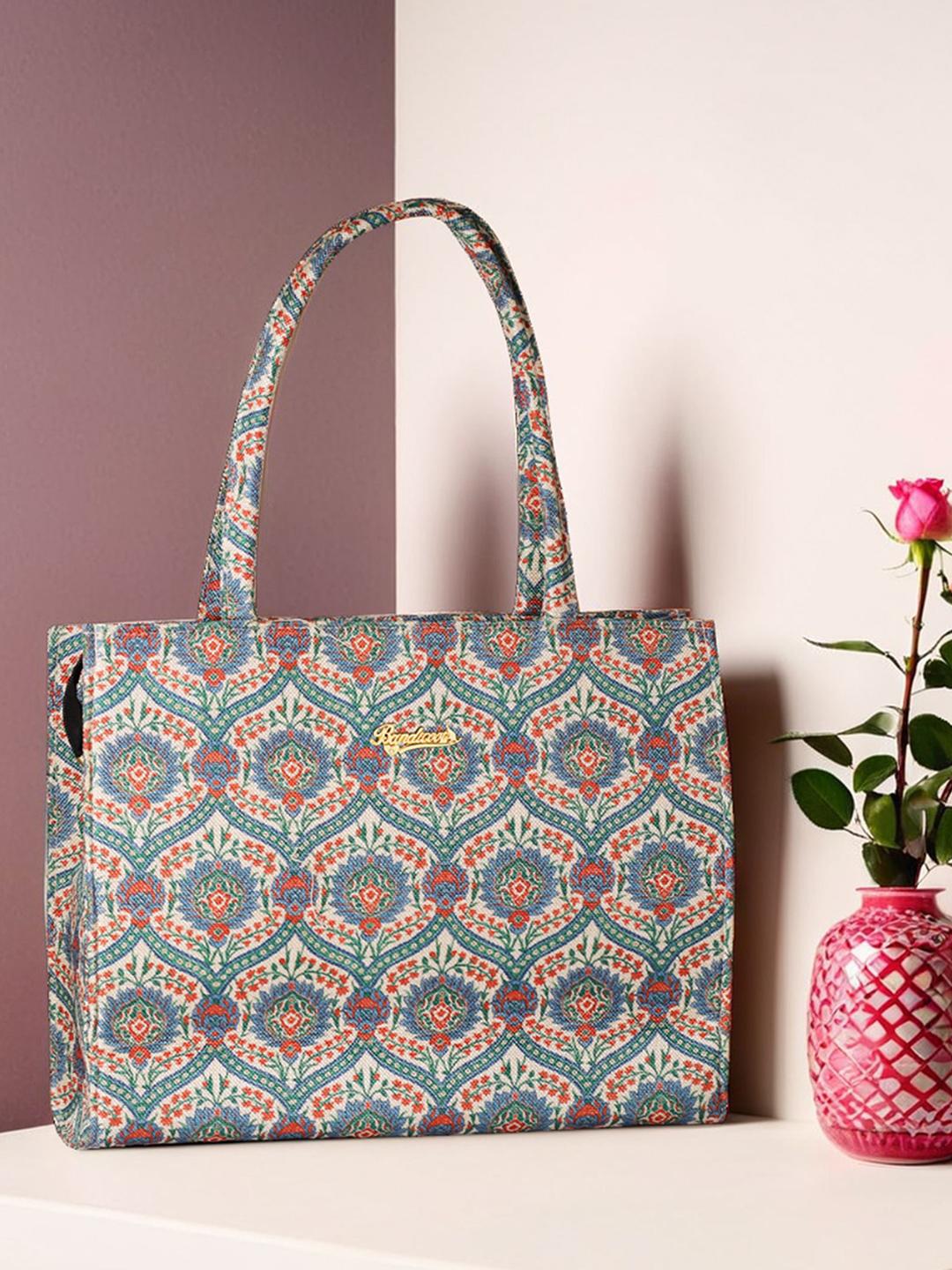 Buy BANDICOOT Floral Printed Structured Jute Tote Bag -  - Accessories for Women