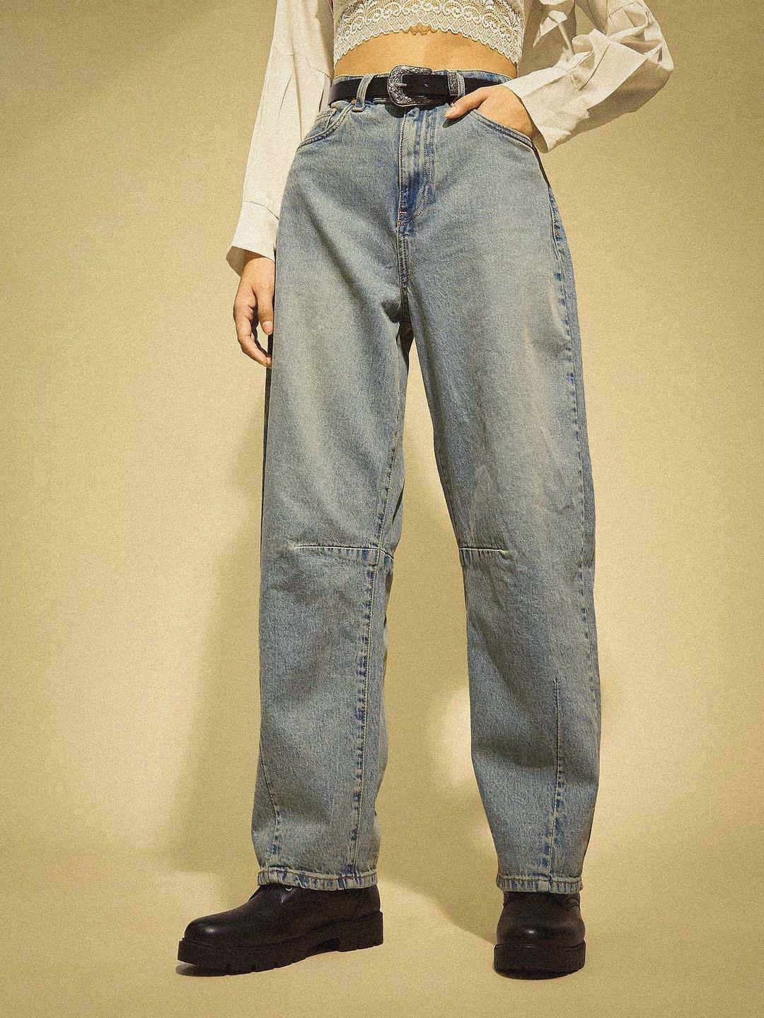 Flying Machine K-Street X Barrel Fit Fit Belt Tie Up Jeans