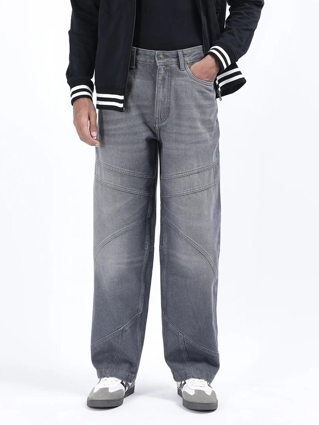 RARE RABBIT Men Zeret Dark Grey Jeans