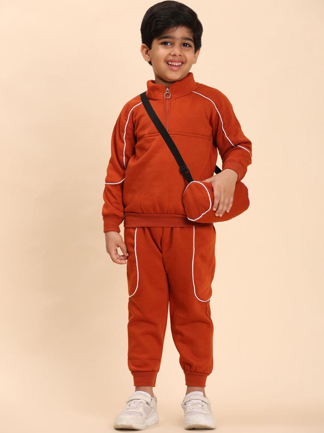 Buy MAYNEISHA Kids Mock Collar
Tracksuit With Sling Bag -  - Apparel for Unisex Kids