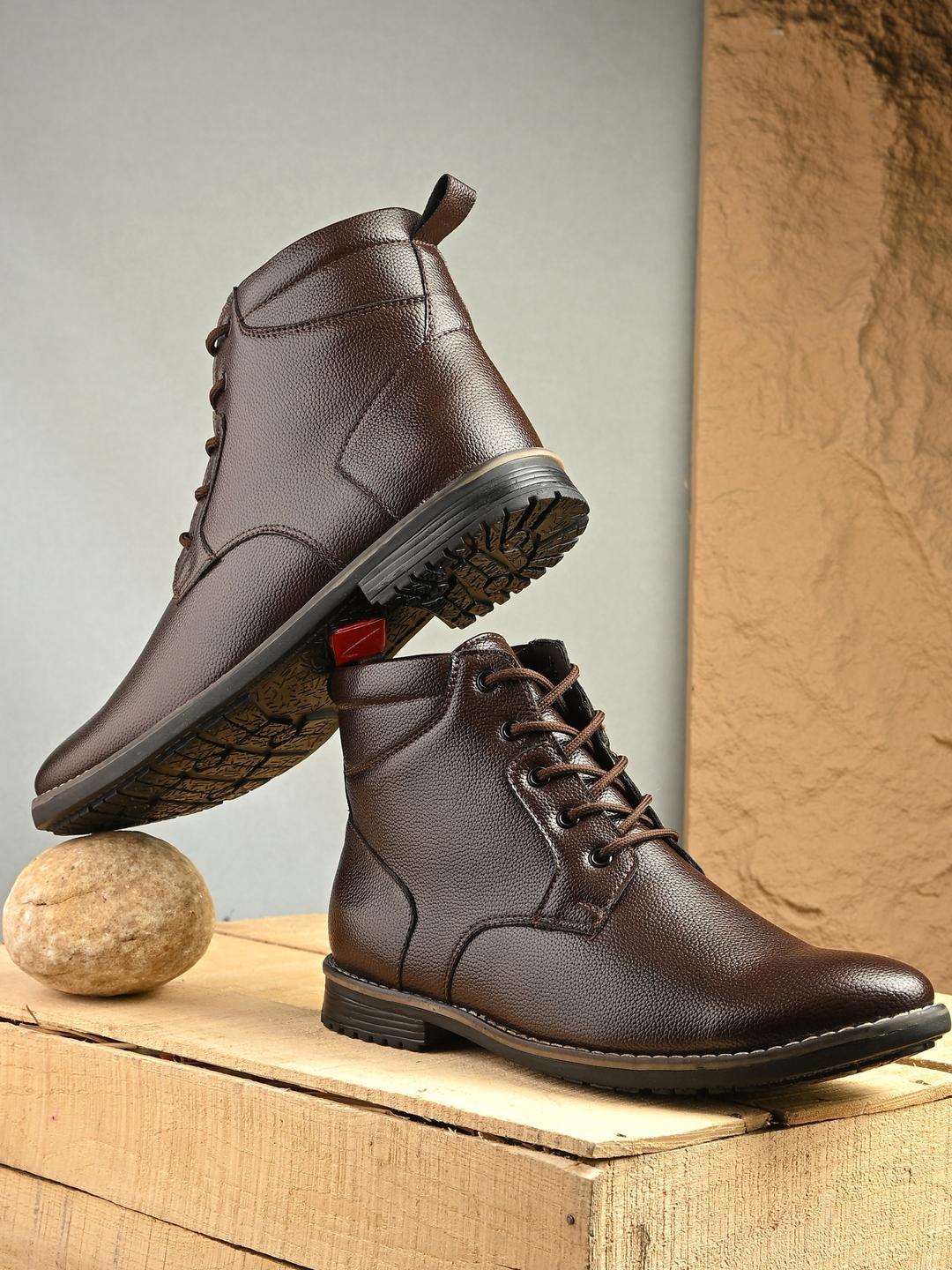 Buy Roadster Men Brown Classic Lace Up Sleek Finish Boots - - Footwear for Men
