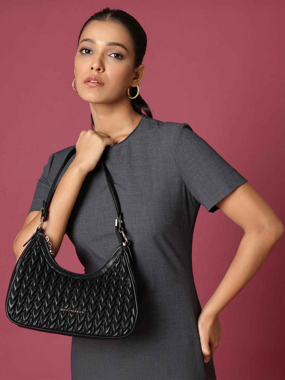 Buy Lino Perros Textured Synthetic Leather Small Structured Shoulder Bag -  - Accessories for Women