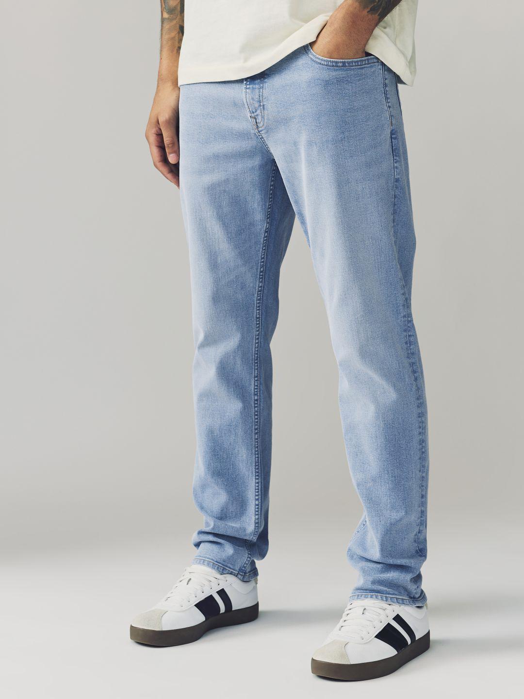 NEXT Men Slim Fit Mid-Rise Light Fade Classic Stretchable Jeans