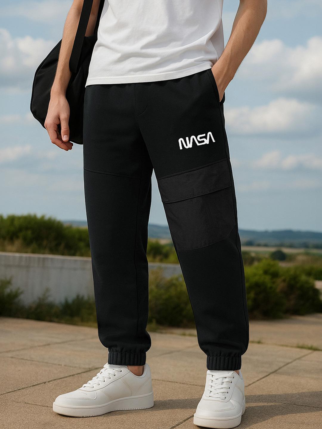 Buy Bewakoof OFFICIAL NASA MERCHANDISE Men's Black NASA Typography ...
