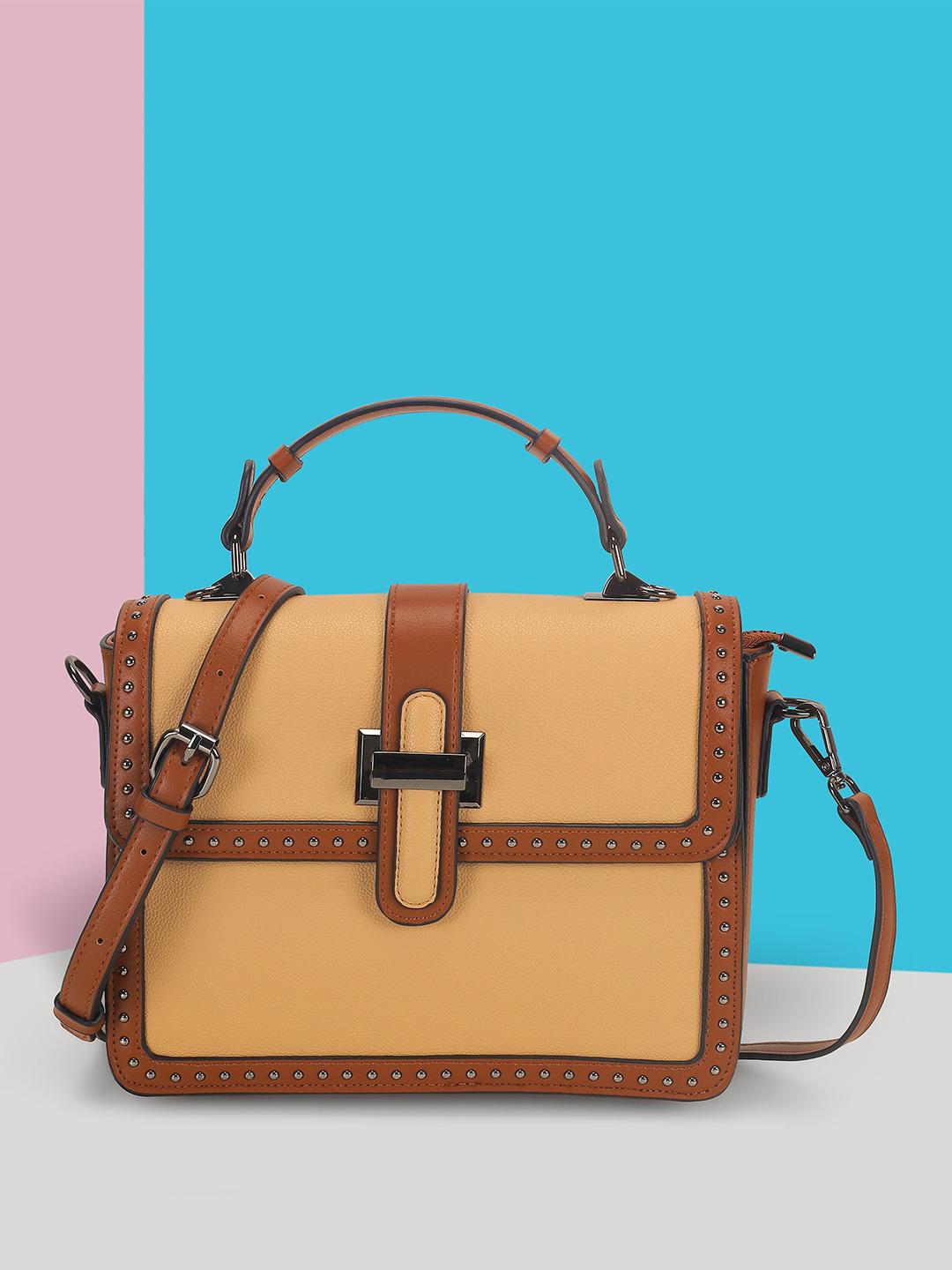 Buy Mochi Textured Buckle Detail Medium Structured Satchel Bag -  - Accessories for Women
