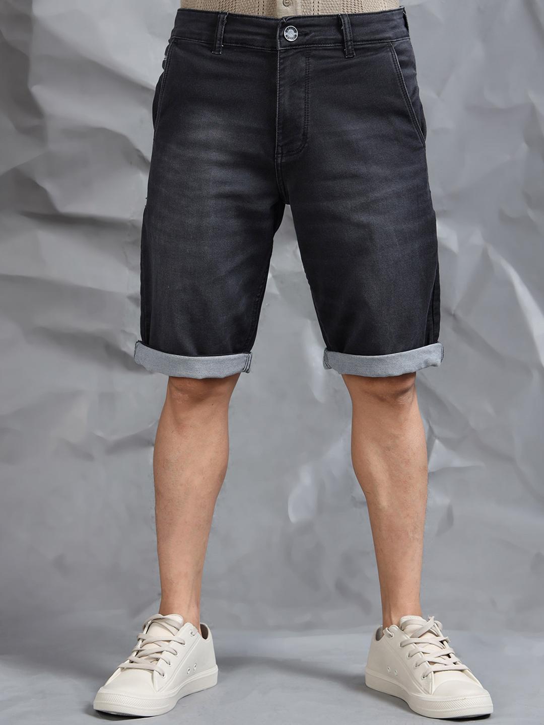 Buy Beevee Men Regular Fit Mid Rise Denim Shorts - Shorts for Men ...