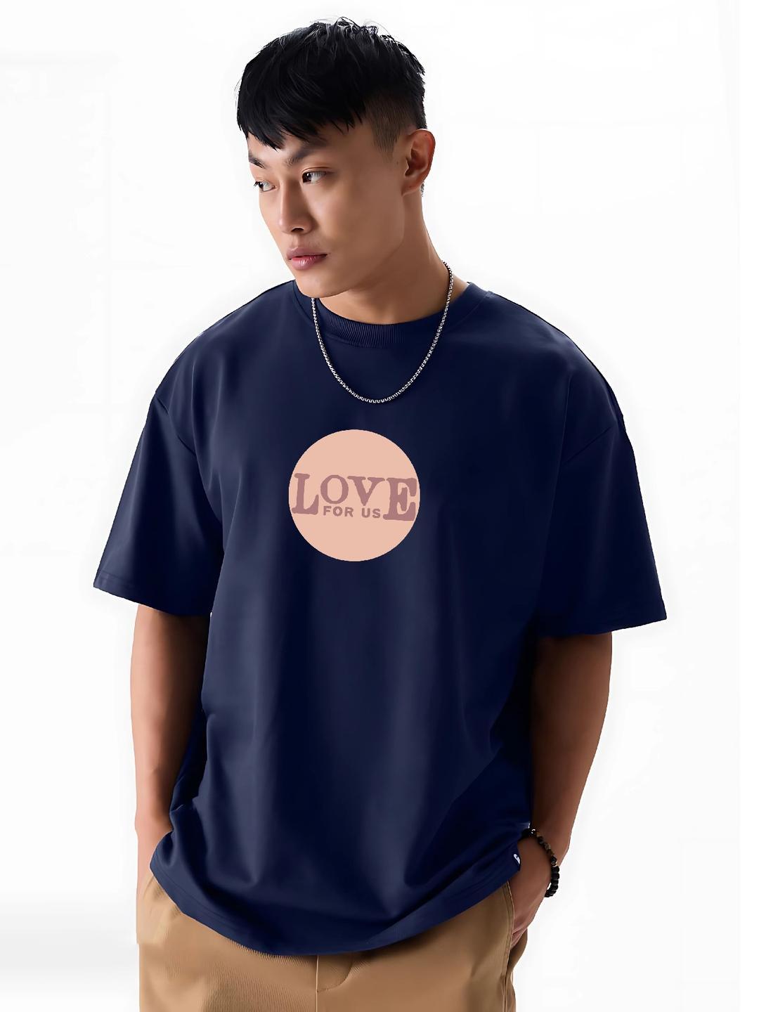 Buy MEGAKART Men Navy Blue Printed Oversized Streetwear T Shirt ...