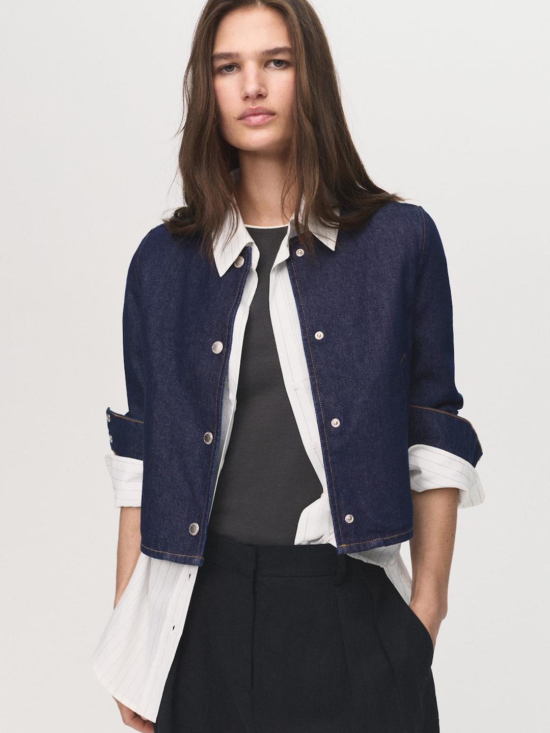 MANGO Crop Denim Jacket