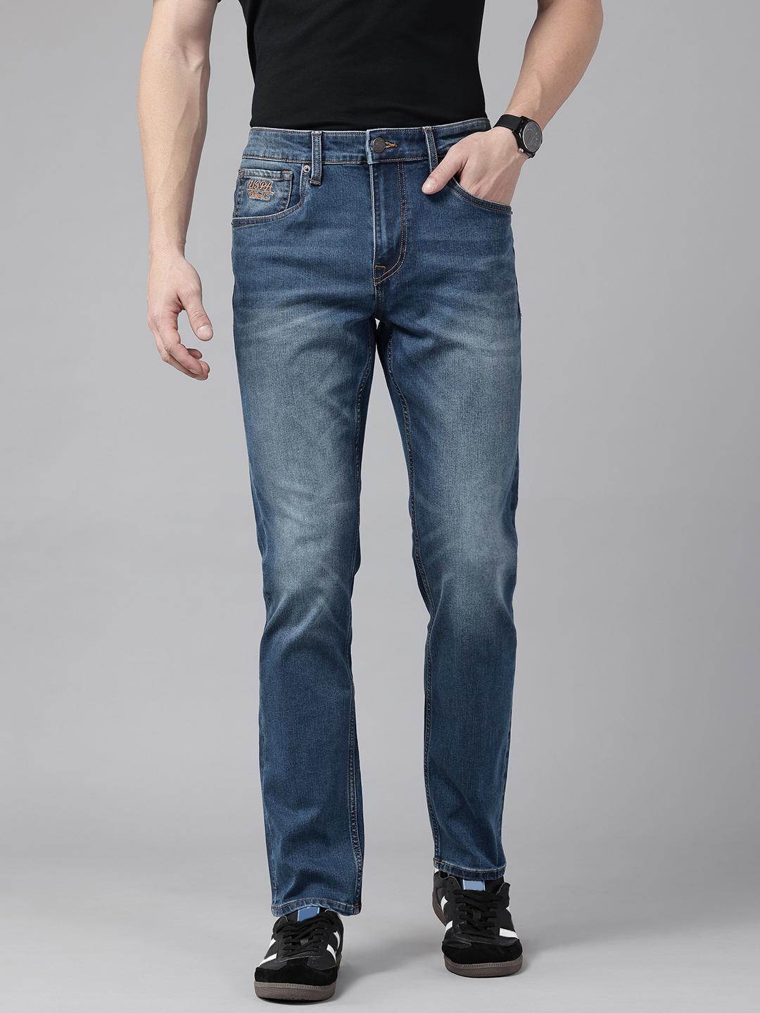 U.S. Polo Assn. Denim Co. Men Brandon Slim Tapered Fit Light Fade Stretchable Jeans