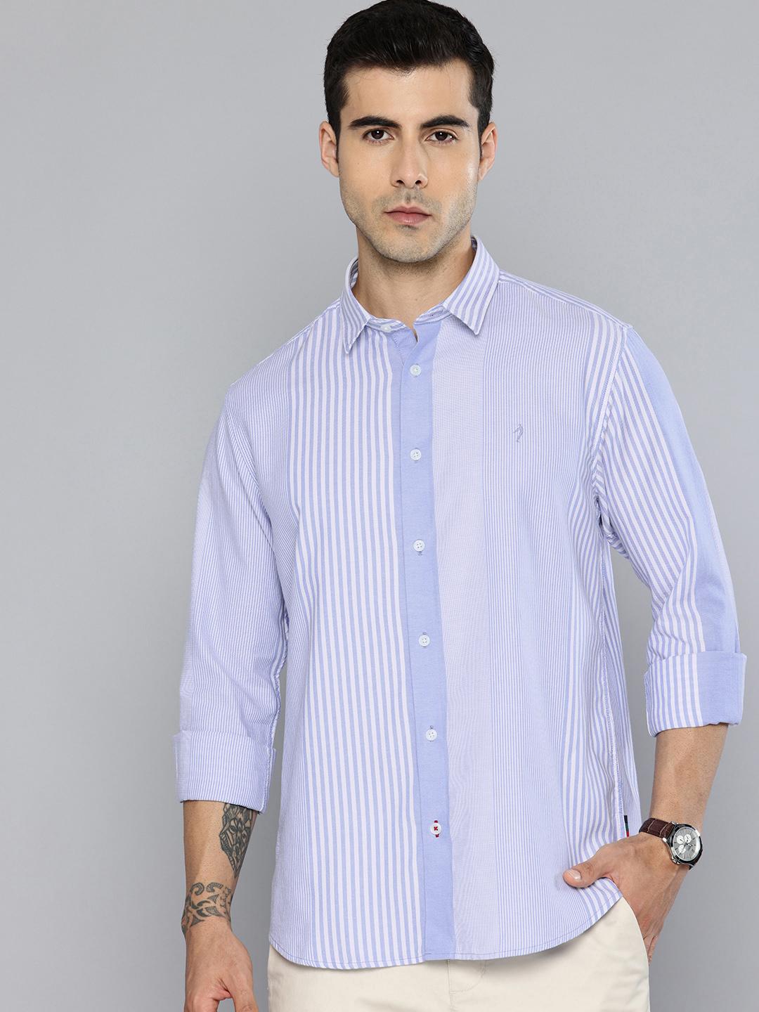 Indian Terrain Pure Cotton Classic Fit Striped Casual Shirt