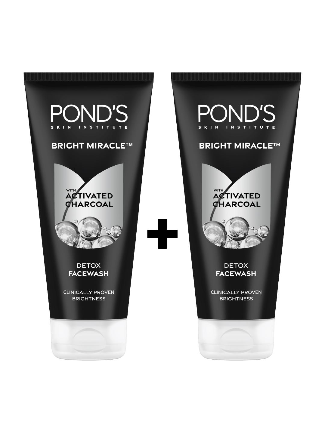 Buy Ponds Set Of 2 Bright Miracle Face Wash With Activated Charcoal 200g Each - - Personal Care for Women