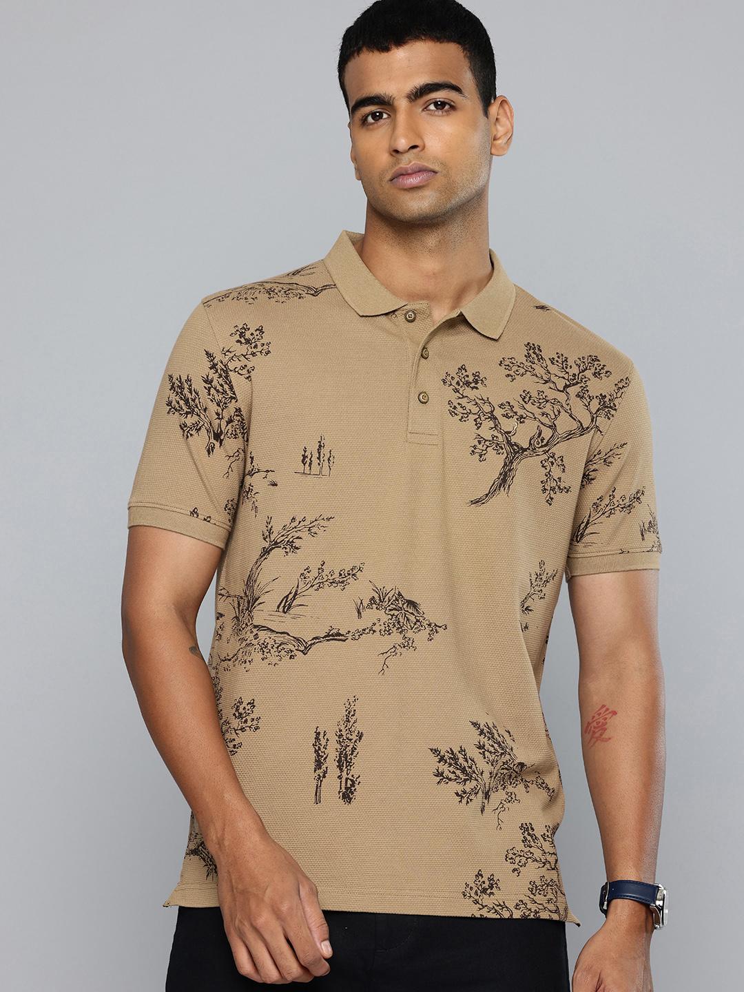 Buy Indian Terrain Floral Printed Polo Collar T Shirt - Tshirts for Men ...