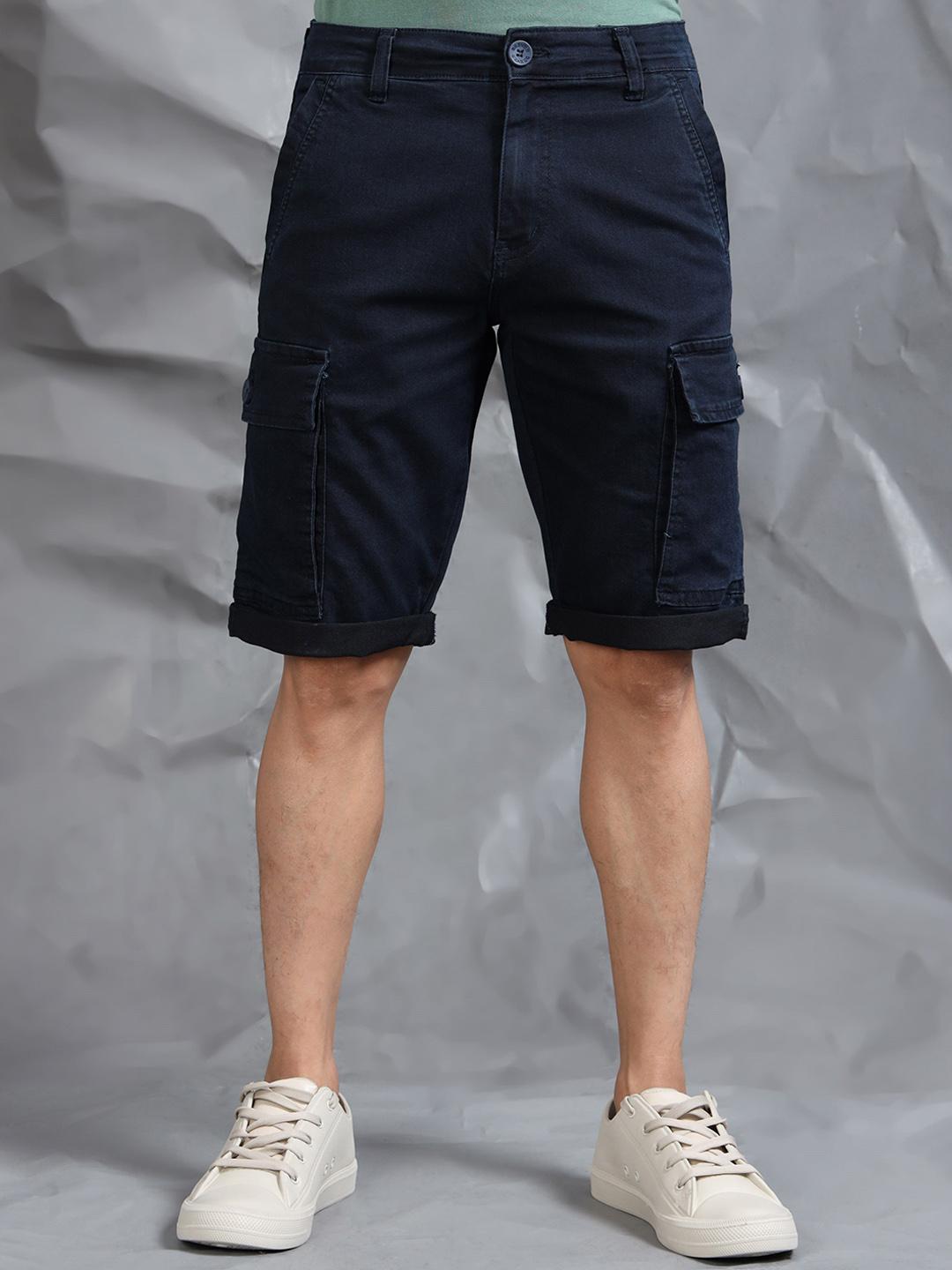 Buy Beevee Men Mid Rise Pure Cotton Slim Fit Cargo Shorts - Shorts for ...