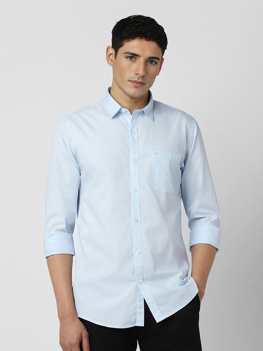 Peter England Men Slim Fit Opaque Cotton Casual Shirt