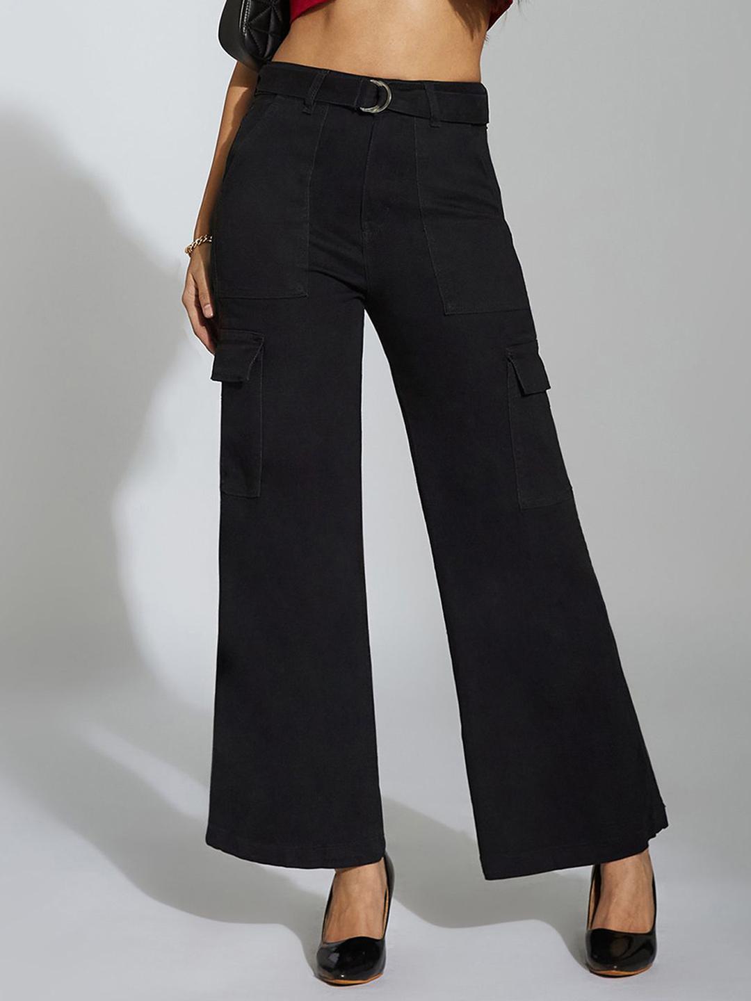 Miss Chase Women Wide Leg High-Rise No Fade Stretchable Jeans