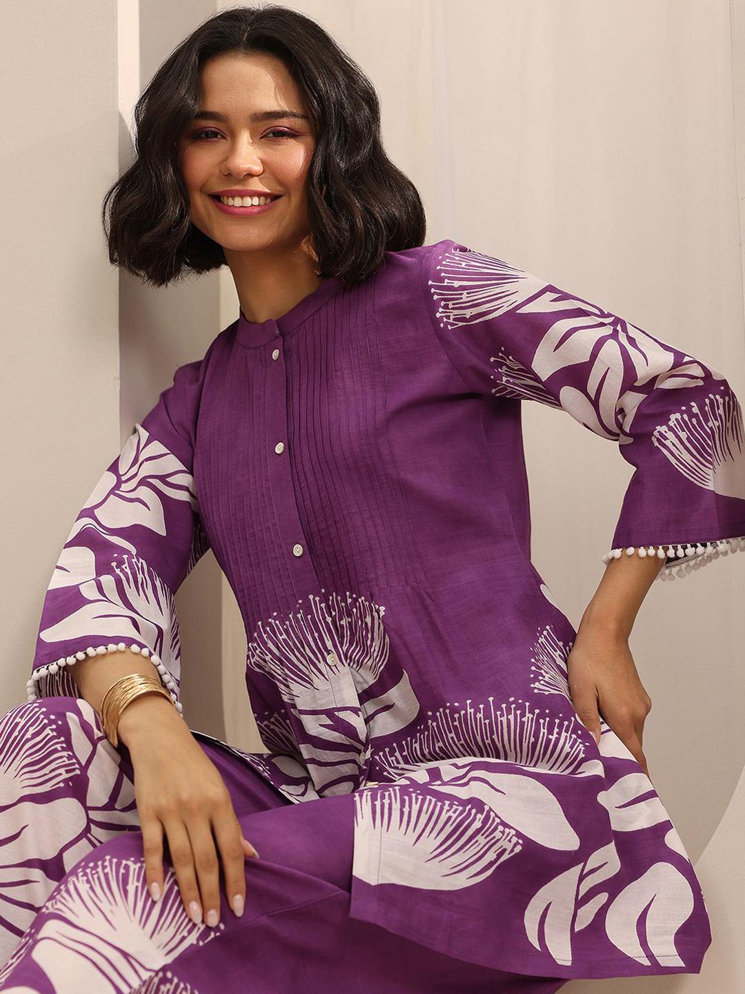 Buy Libas Women Floral Printed Tunic With Palazzos Co Ords - - Apparel for Women