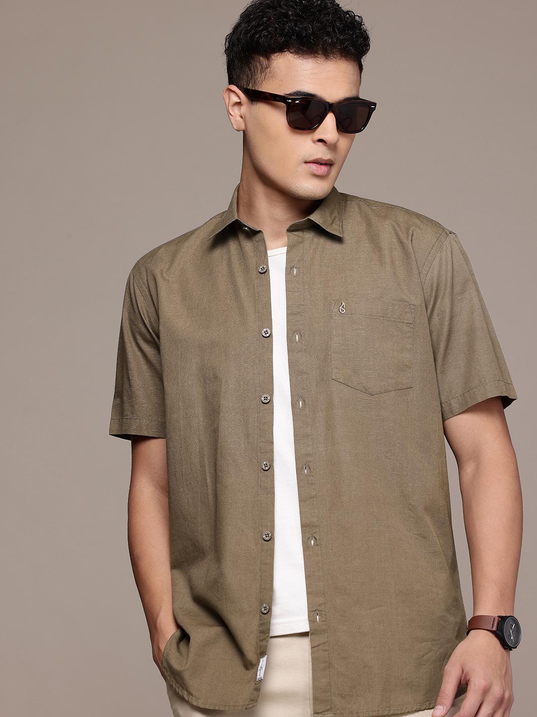BS BLUE SQUAD Cotton Linen Casual Shirt