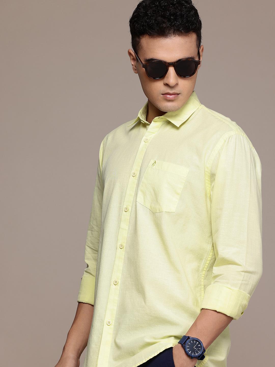 BS BLUE SQUAD Cotton Linen Casual Shirt
