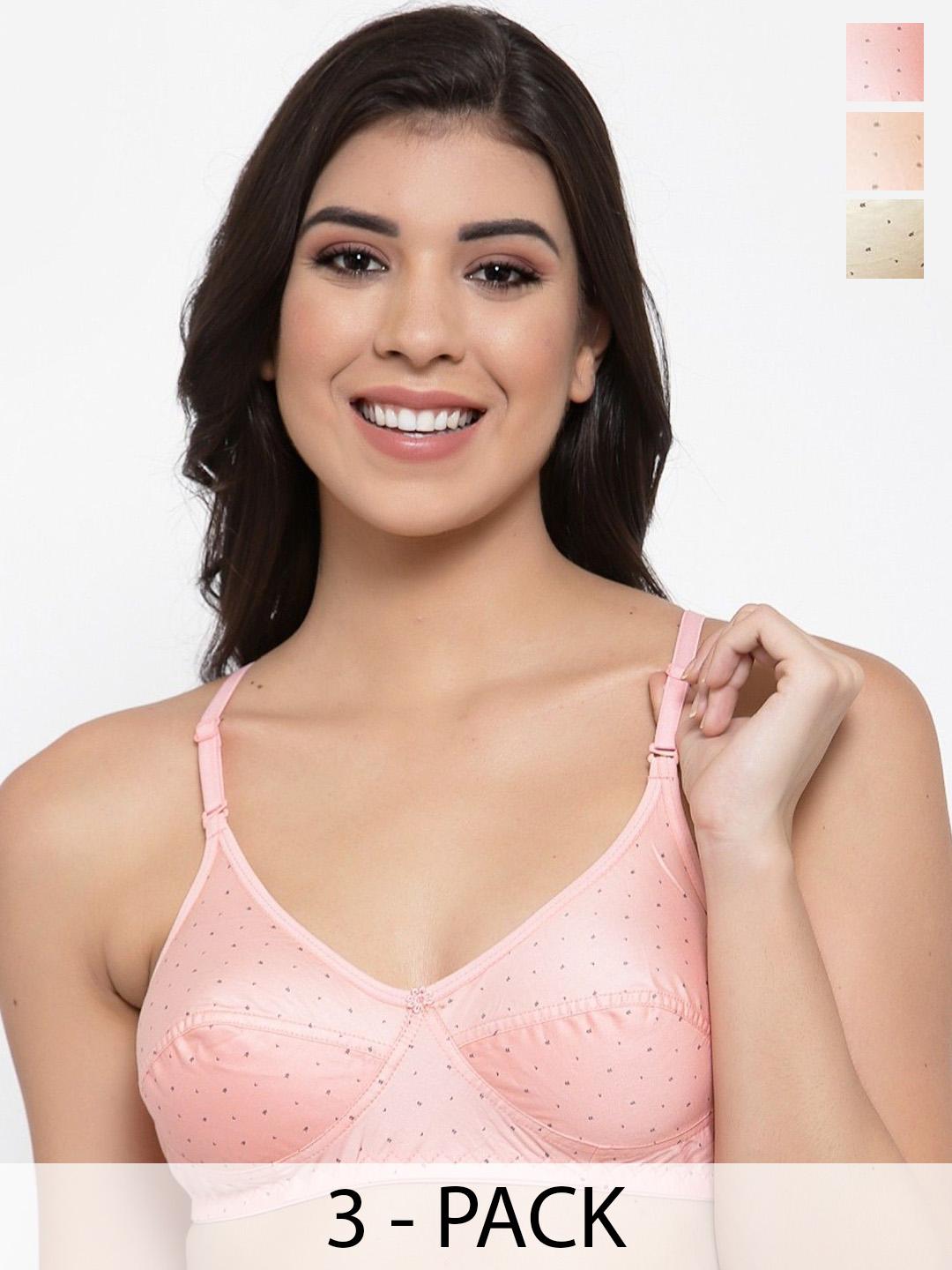 Buy SHYAM SONS FLAIR Printed Pack Of 3 Full Coverage Cotton Bras -  - Apparel for Women