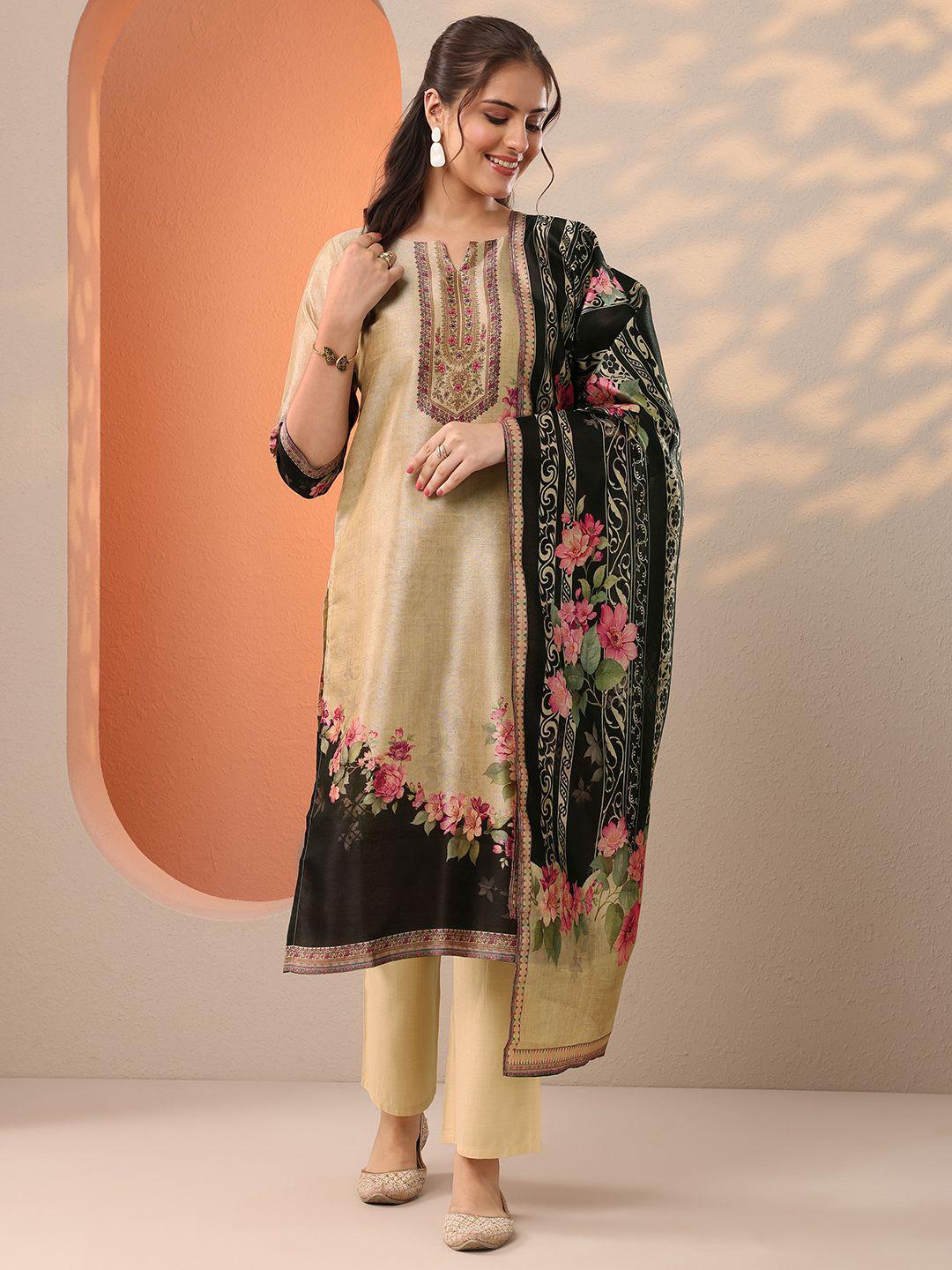 Women Liva Rayon Multicolor Abstract Print Kurta Comfort Pant Dupatta