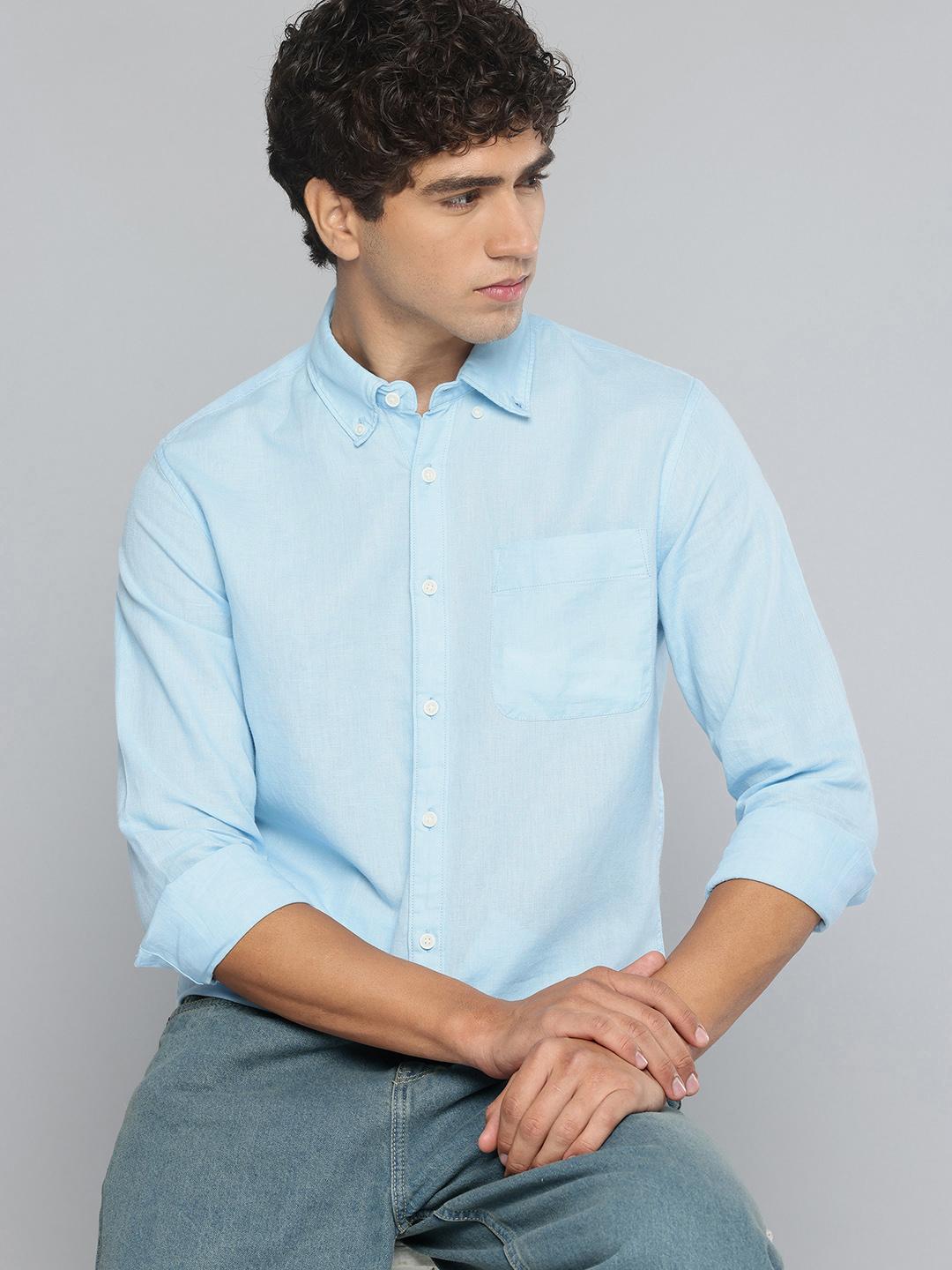 Flying Machine Slim Fit Cotton Linen Casual Shirt