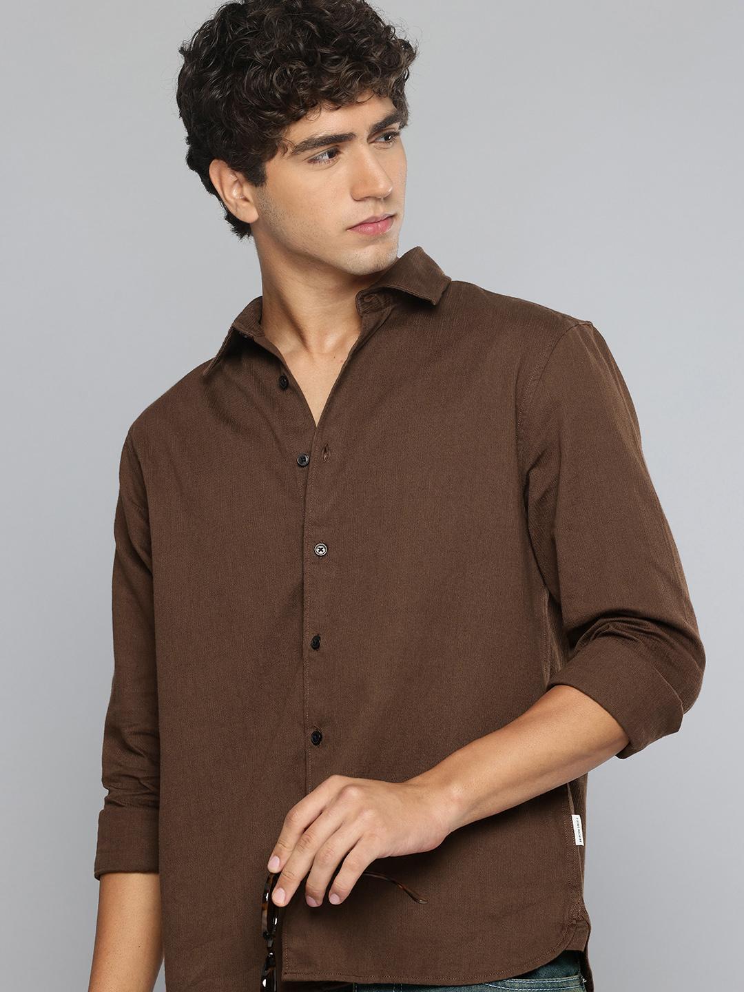 Flying Machine Textured Pure Cotton Casual Shirt