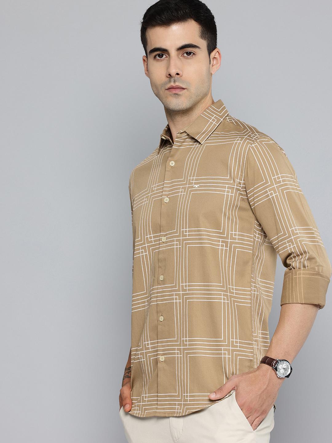 Mufti Pure Cotton Checked Slim Fit Casual Shirt