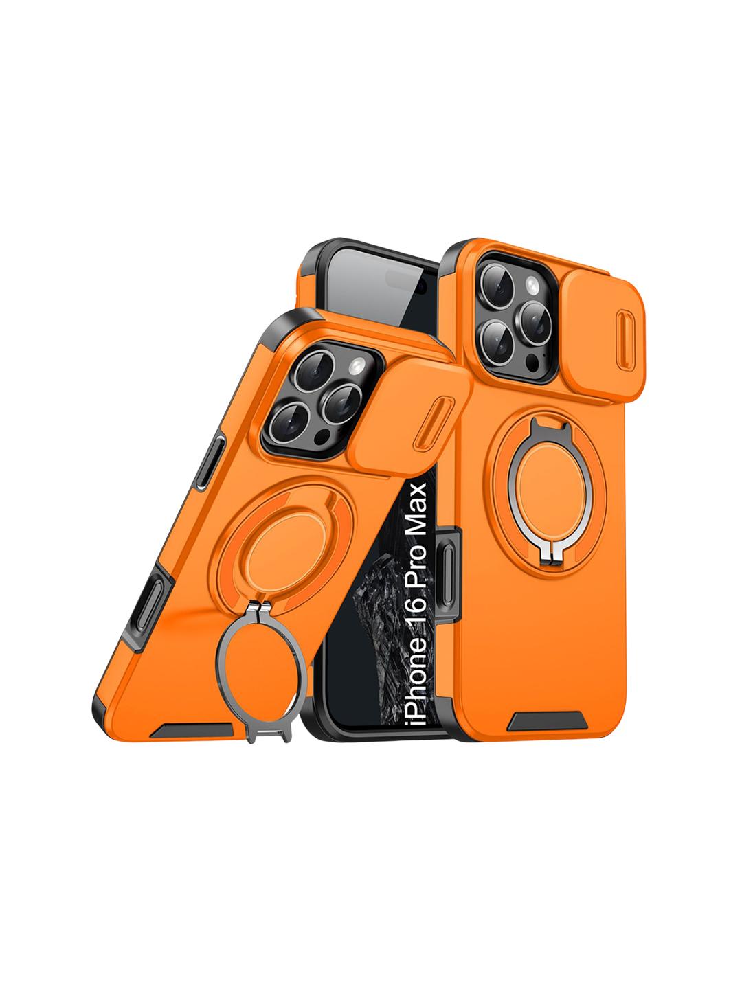 Buy Luxury Kase Unisex Orange Solid IPhone 16 Pro Max Magnetic & Slide Camera Cover Back Case - - Accessories for Unisex