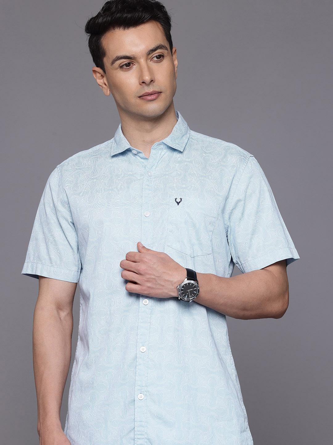 Allen Solly Custom Slim Fit Geometric Printed Pure Cotton Casual Shirt