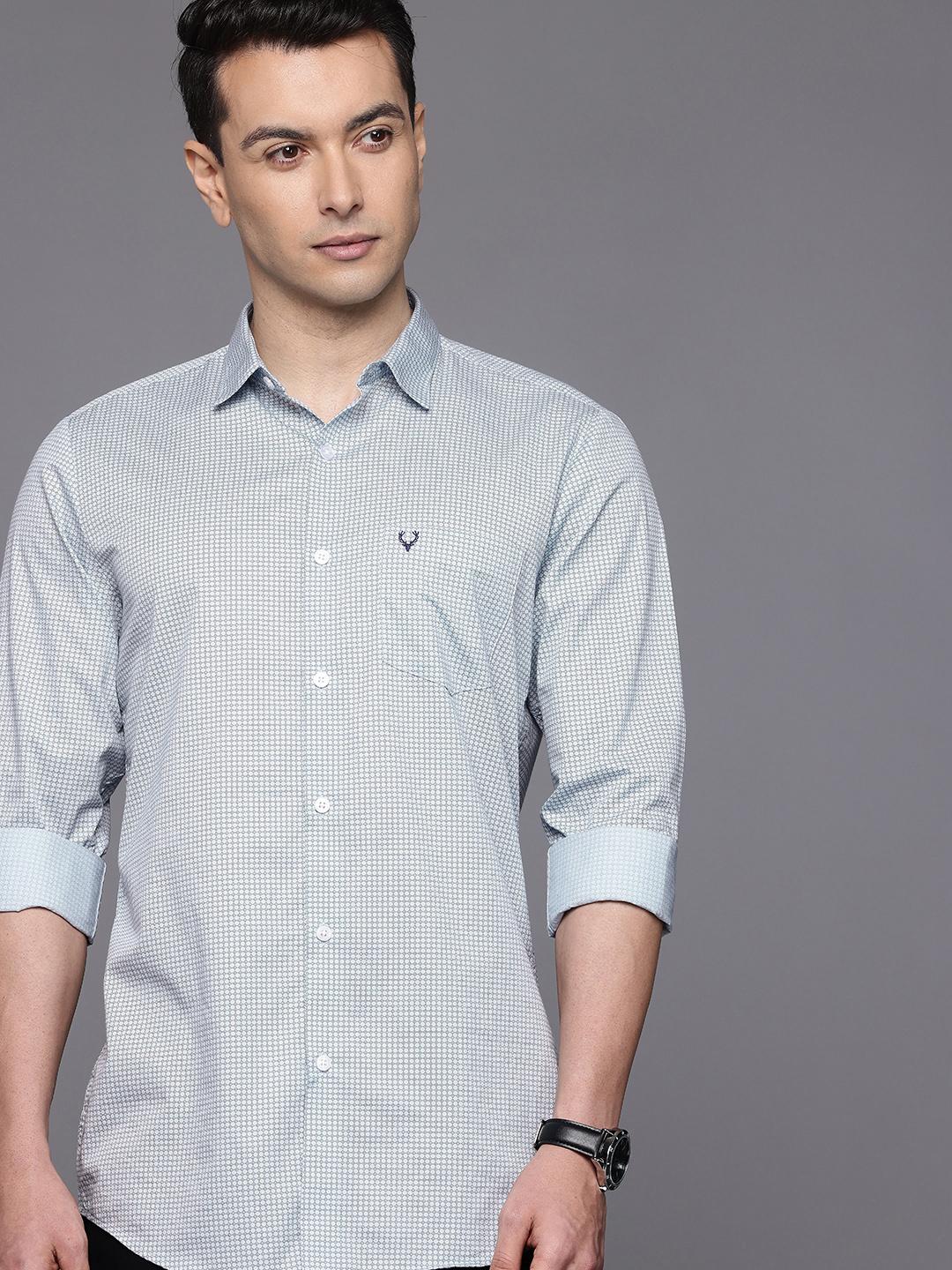 Allen Solly Comfort Slim Fit Geometric Printed Pure Cotton Casual Shirt