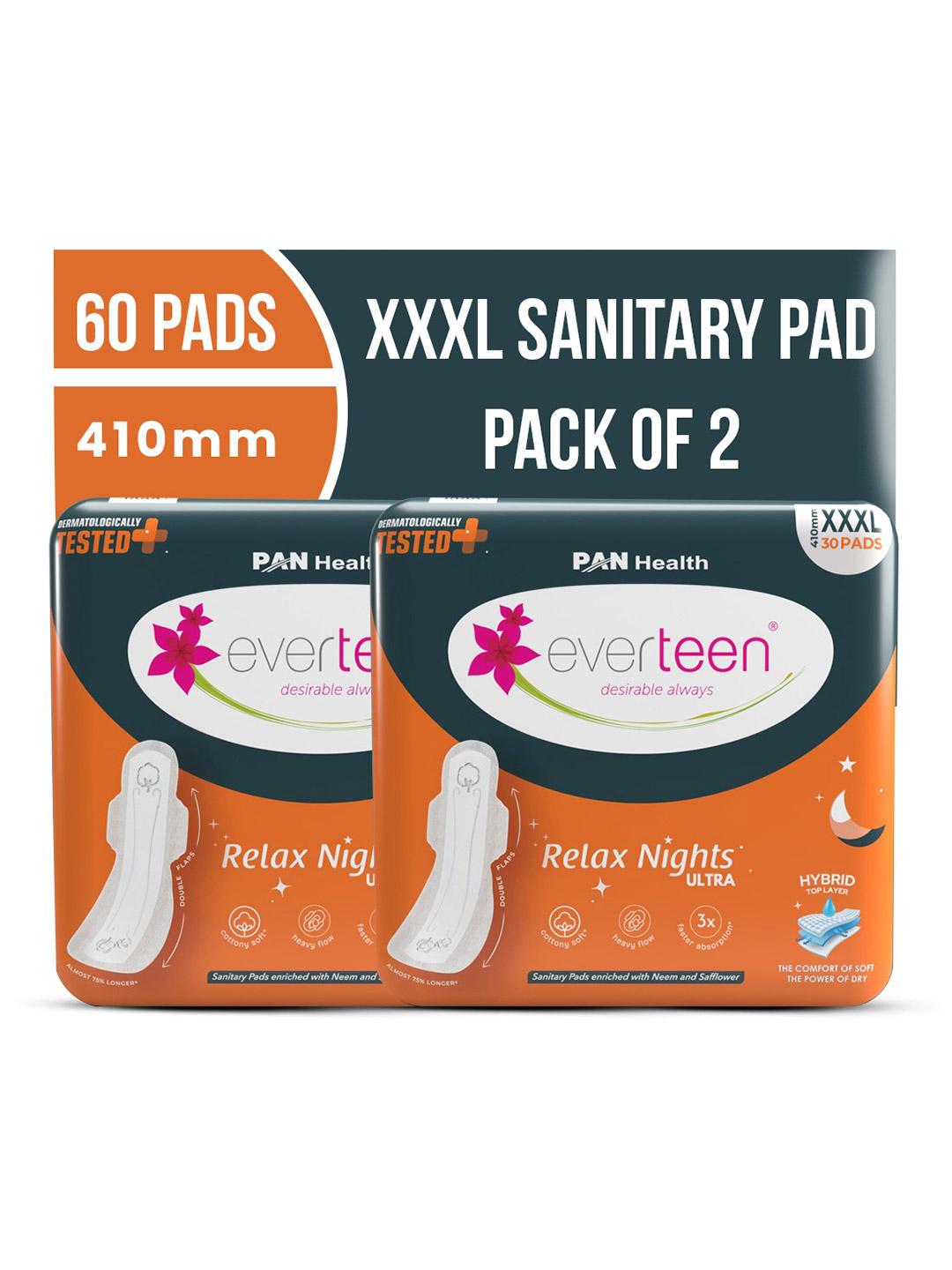 Buy Everteen Set Of 2 Relax Nights Ultra Thin Overnight Sanitary Pads 30 Pads Each XXXL - - Personal Care for Women