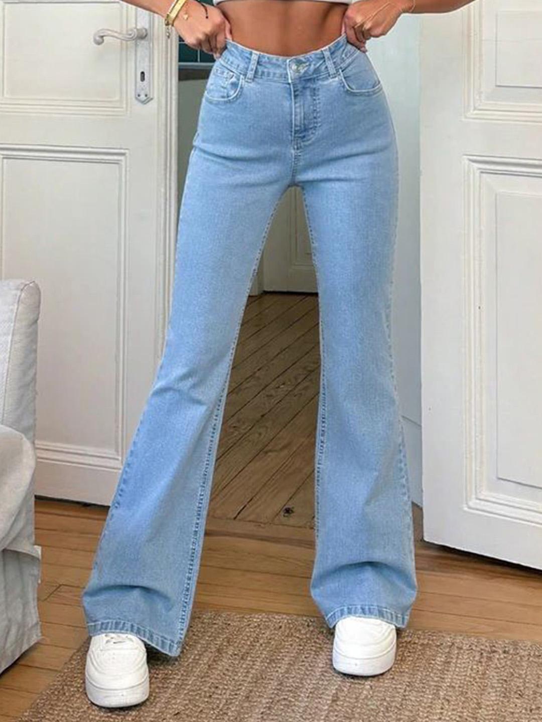 Aadvi Fashion Women Smart Flared Fit High-Rise Clean Look Stretchable Jeans