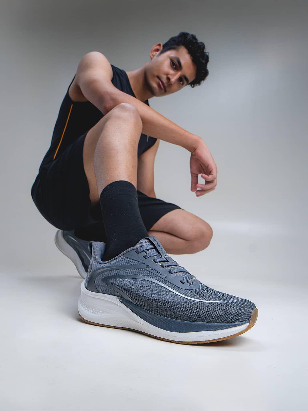 Buy Bacca Bucci Zephyr All Grey Mesh Running Shoes -  - Footwear for Men