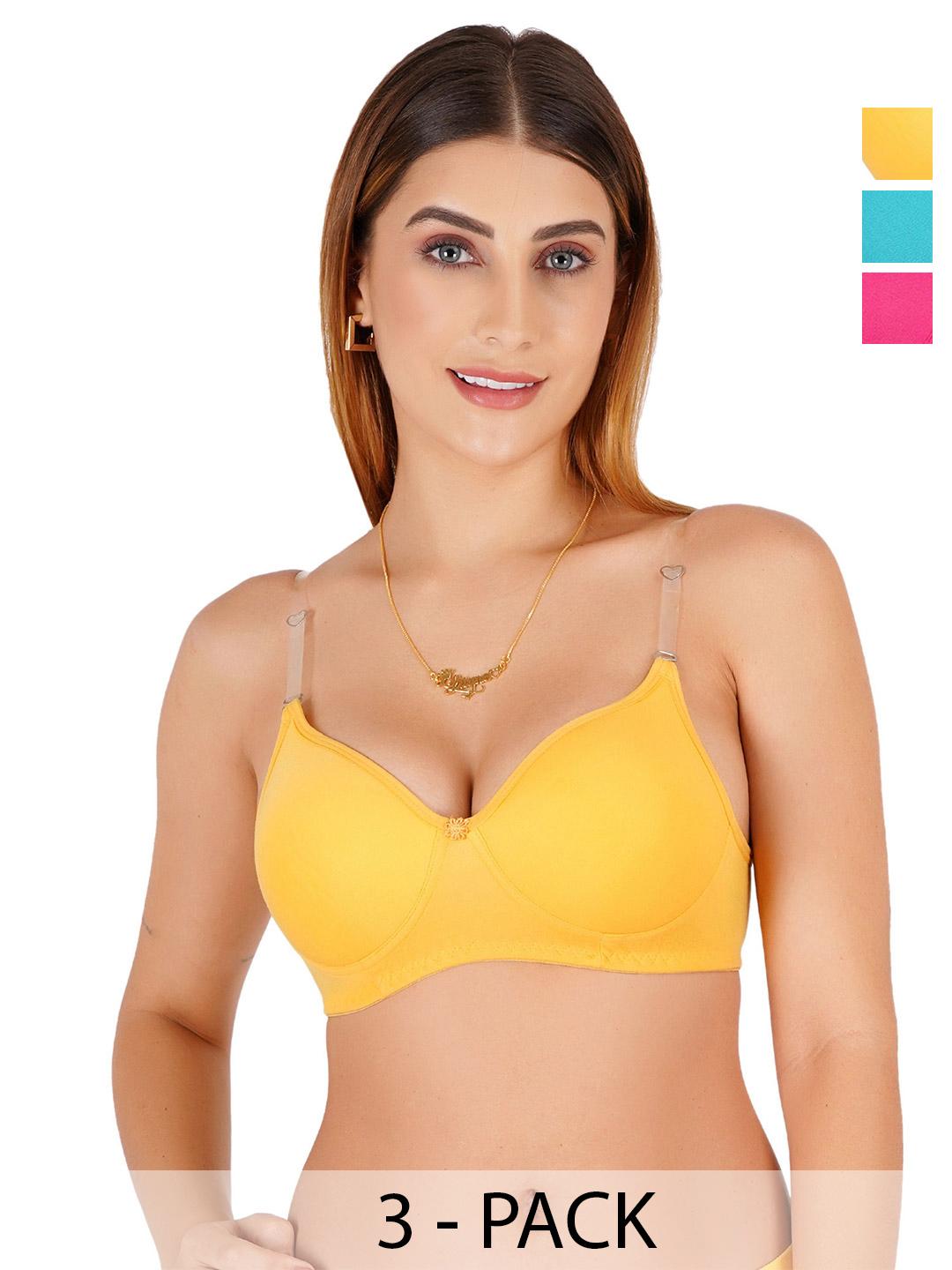 Buy Liigne Pack Of 3 Full Coverage Lightly Padded T Shirt Bra -  - Apparel for Women