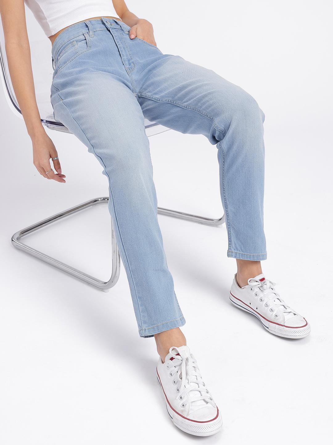 glitchez Women Relaxed Fit Light Fade Stretchable Jeans