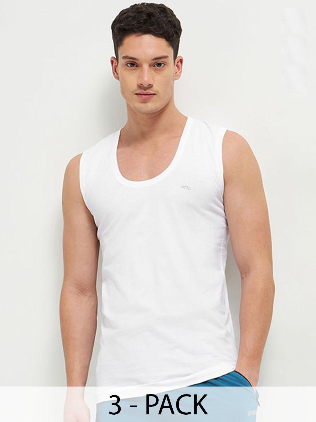 Buy Otto Essentials Men Pack Of 3 Cotton Innerwear Vests - Innerwear ...