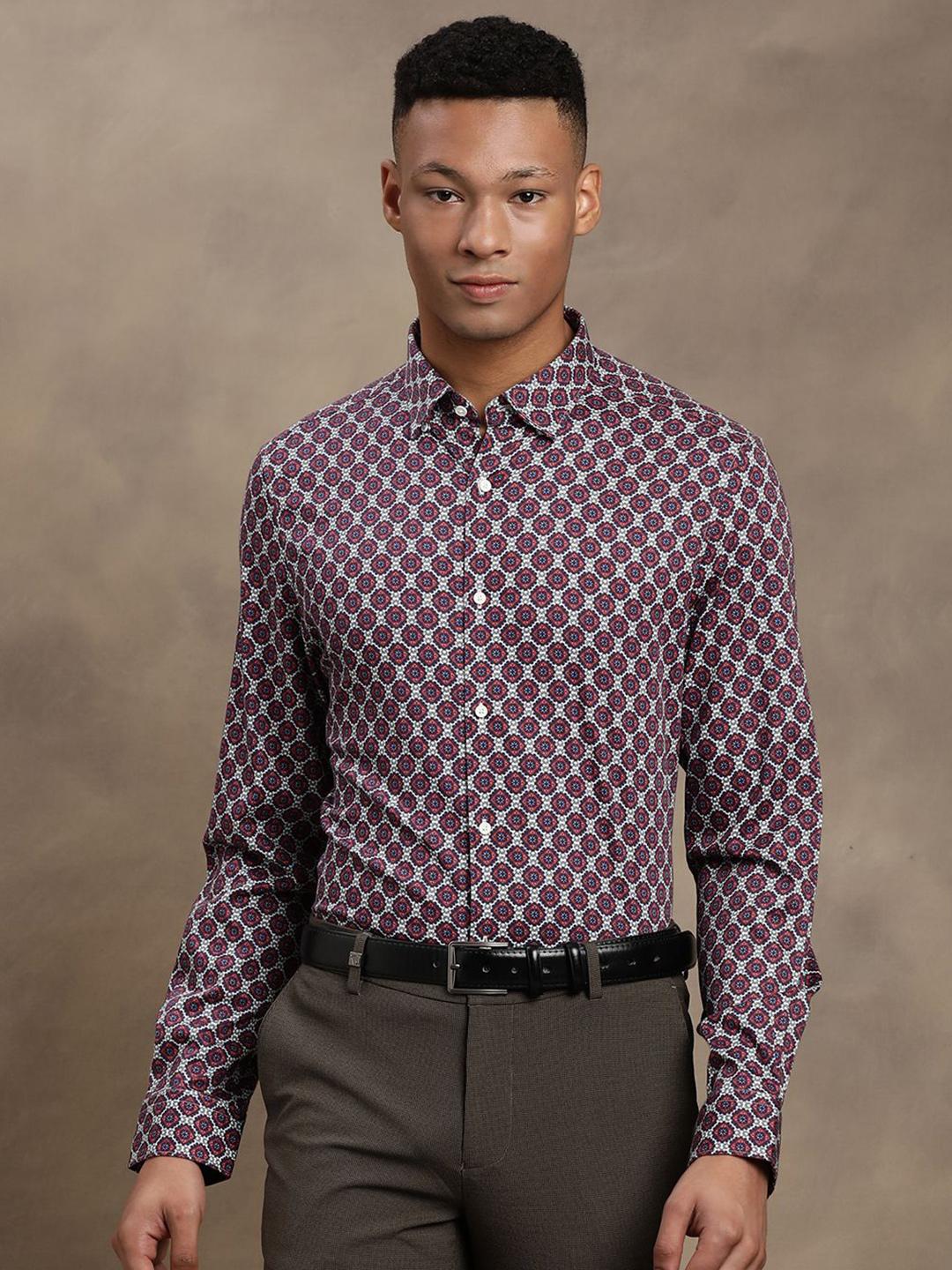 Buy Turtle Classic Slim Fit Floral Printed Formal Cotton Shirt - Shirts ...