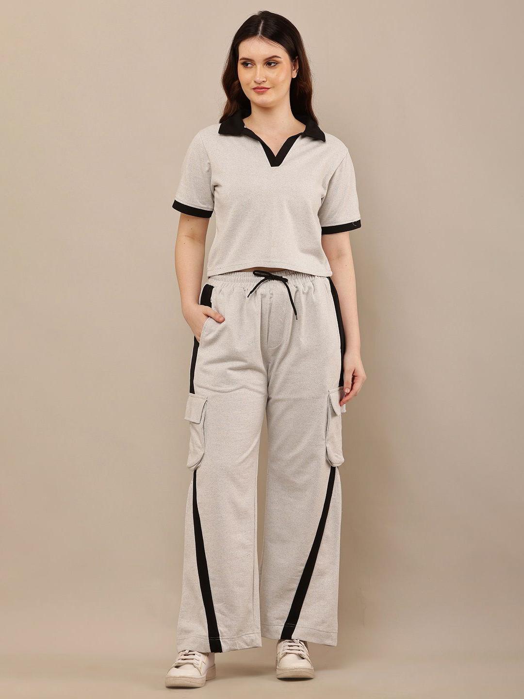 Buy CLOTHINK INDIA Polo Collar T Shirt With Trouser -  - Apparel for Women